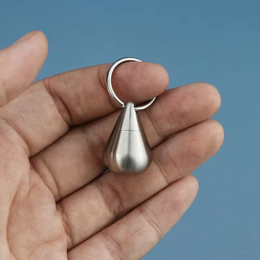 Portable Mini Stainless Steel Sealed Capsule Bottle Case Waterproof Pill Box Pendant Travel Outdoor Pill Organizer Pill Case